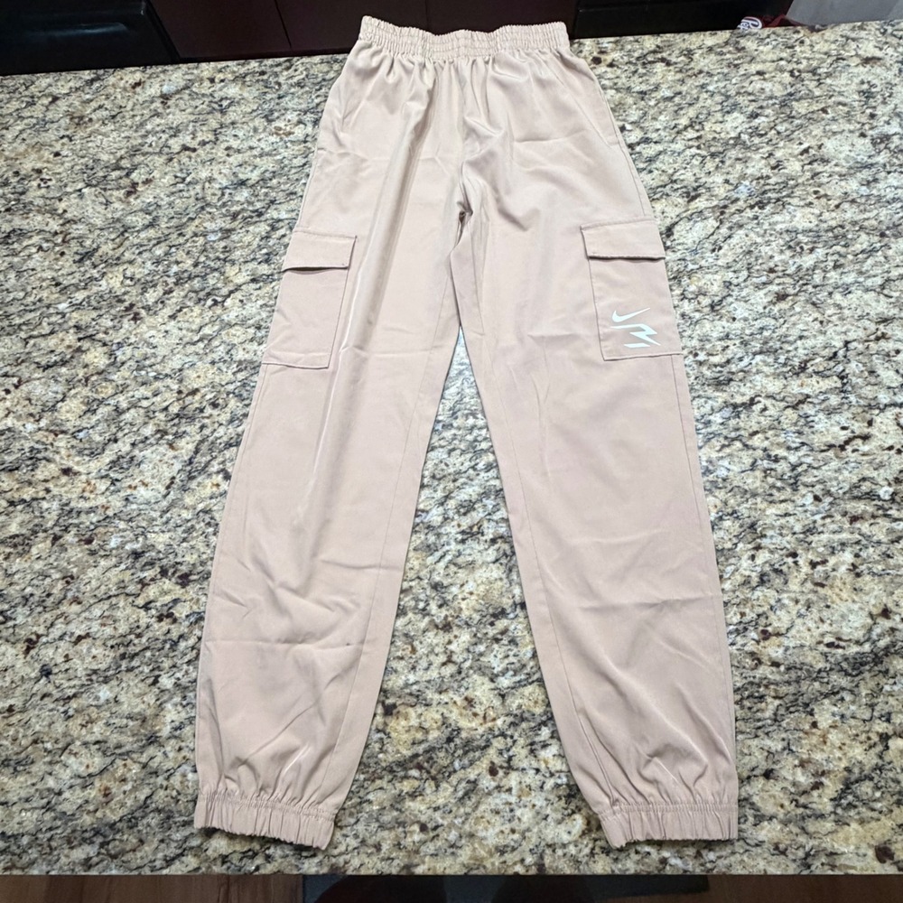 Nike 3 Brand Russell Wilson Boys Cargo Jogger Pants Tan Khaki Large 12-13Y